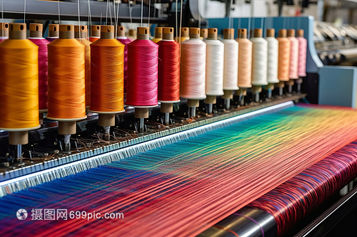 紡織織造中的藝術(shù)與技術(shù) 工廠機(jī)器上彩色紗線的穿線奧秘